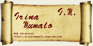 Irina Mumalo vizit kartica